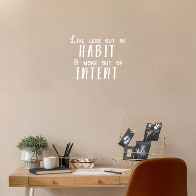 #ad Live Less Out of Habit amp; More Out of Intent White 15.5quot; x 19.5quot; Wall Decal Vi $11.04