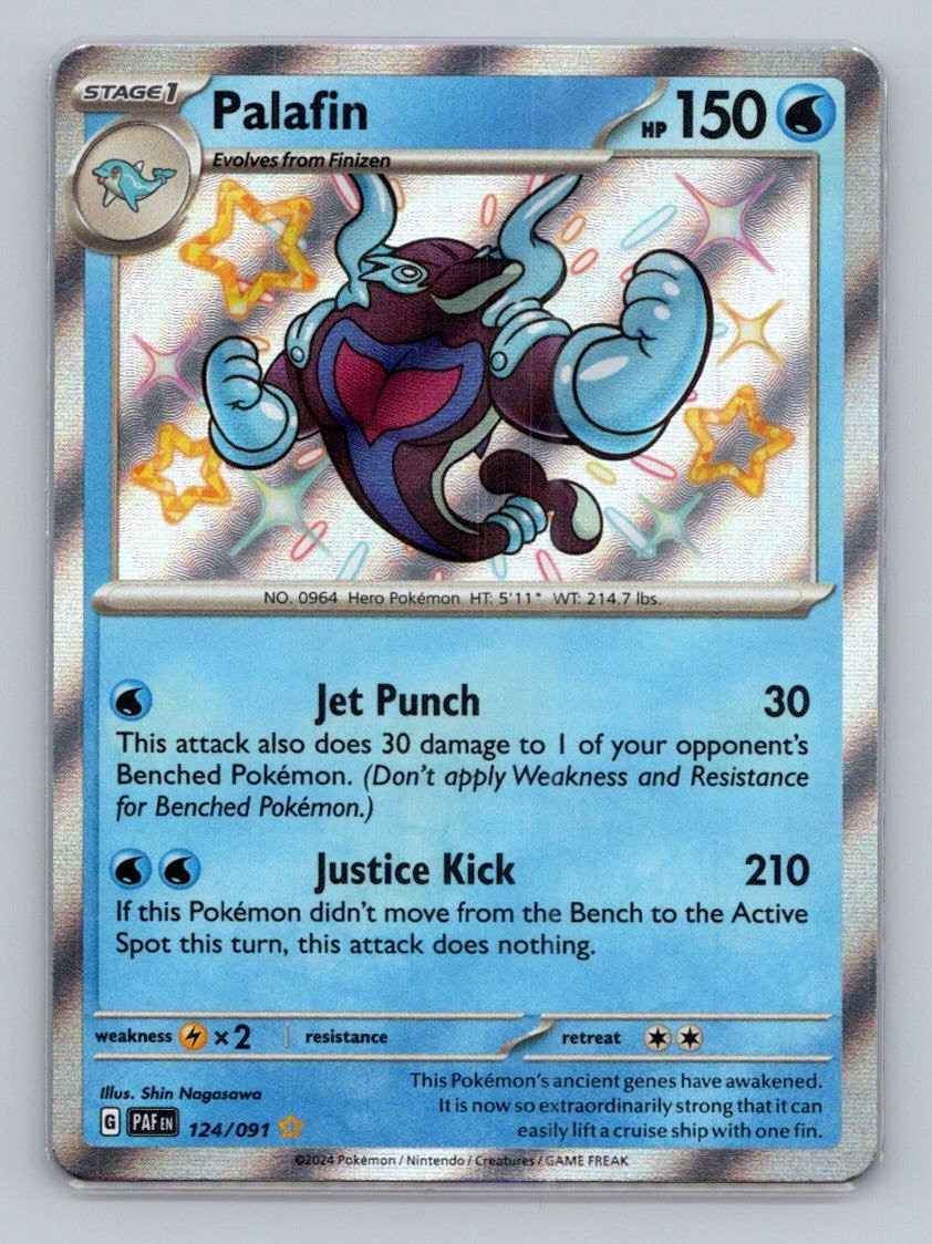 Palafin 124/091 Shiny Rare SV: Paldean Fates NM Pokemon