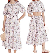 J. Crew x Flora Obscura Side-Cutout Dress in Kaleidoscope Floral NWOT