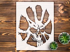 Stylized Skull Cut - Out Design Wall Art Reusable Plastic Stencil - StencilAir