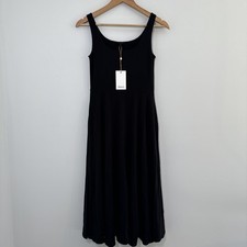 Quince Women’s Black Tencel Jersey Fit & Flare Dress size S NWT Sleeveless Midi