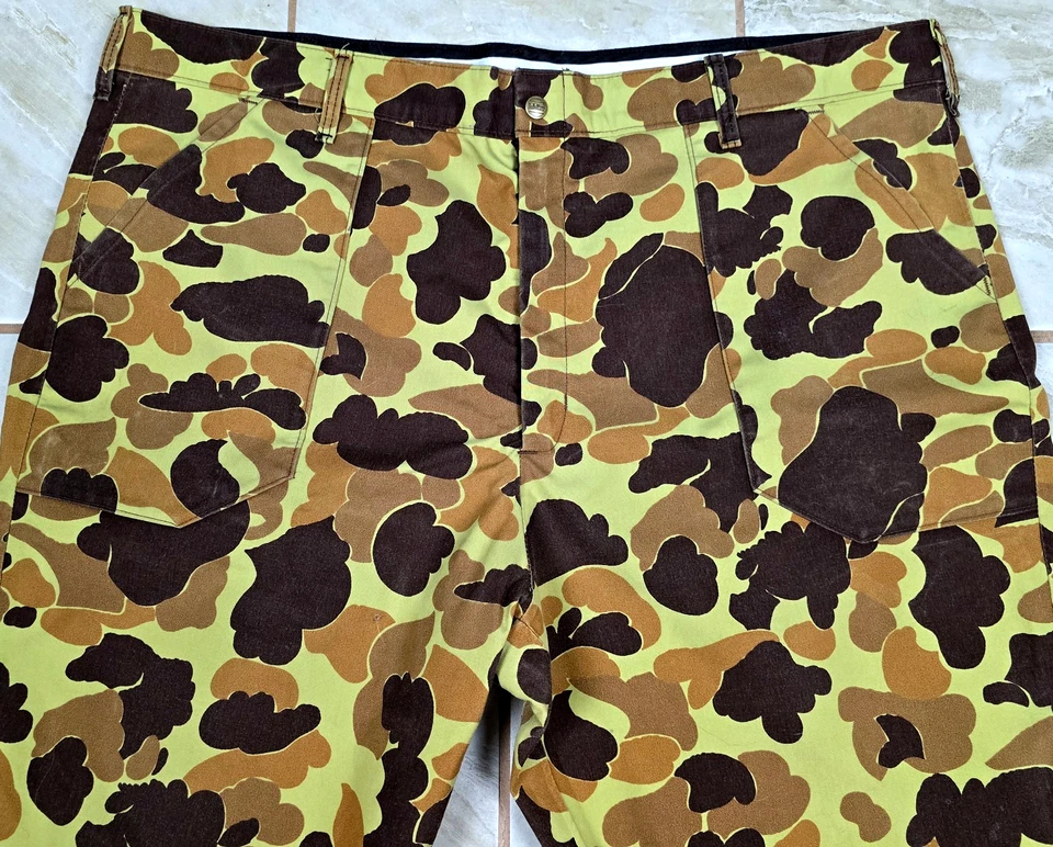 Vtg L.L. Bean Marsh Camo Nylon Hunting Pants Gore-tex Waterproof Lined 46x32 USA - Image 4 of 4