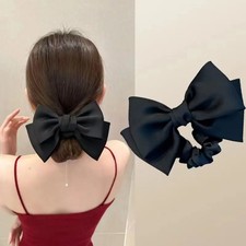 Fashion Simple Satin Bow Large Intestine Headbands for Women Girls Par