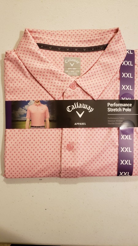 NWT Callaway Opti-Dri Golf Polo Shirt Short Sleeve Sea Pink XXL