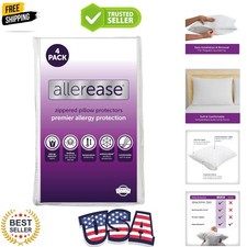 Luxurious Set of 4 Standard/Queen AllerEase Pillow Protectors for Allergy Relief