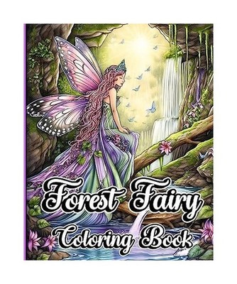 Forest Fairy Coloring Book: Grayscale Adult Coloring Pages with Mythical Creatur
