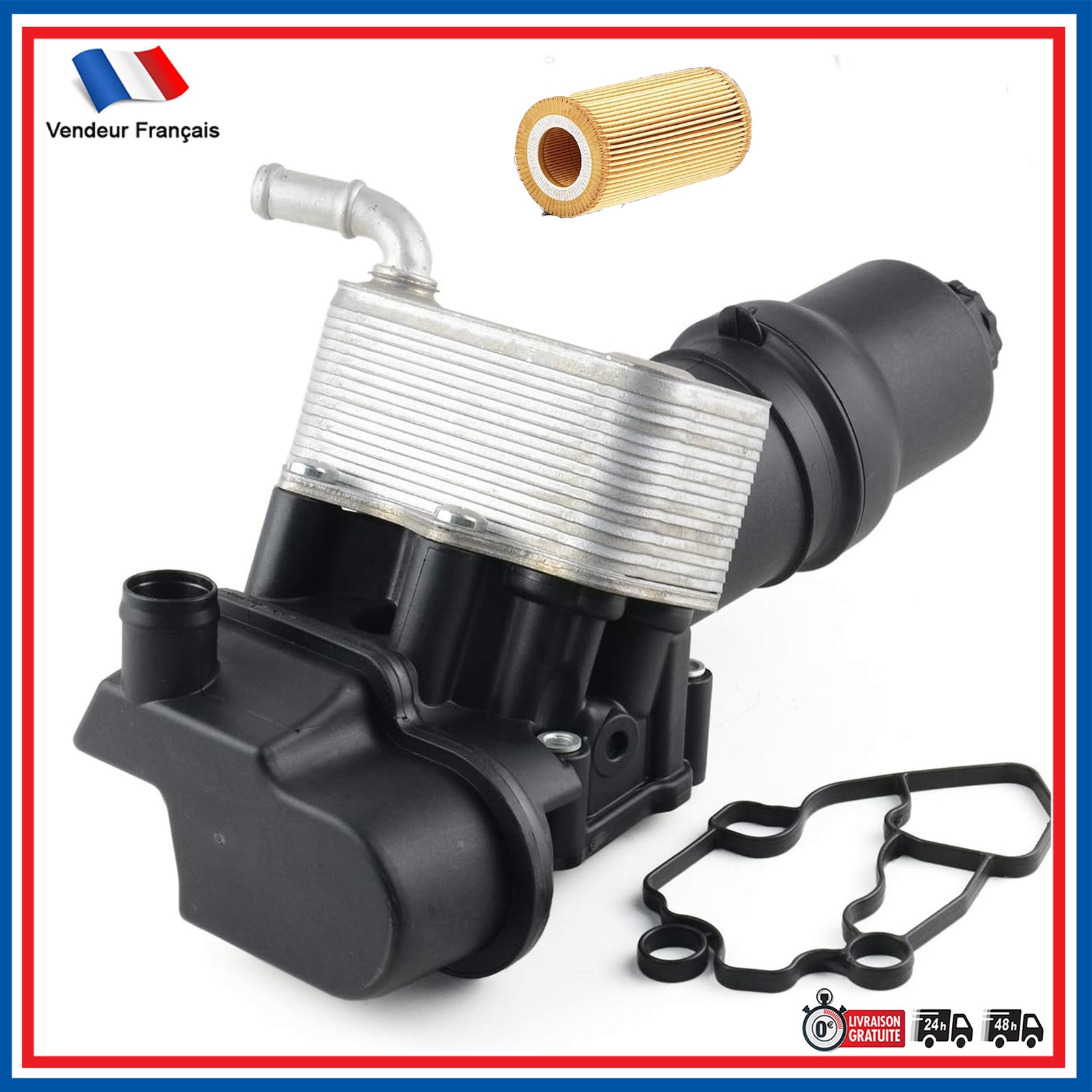 Radiateur d'huile pour VW Golf 5 et 6 2.0 R 4Motion avec boîtier de filtre 06F115397E