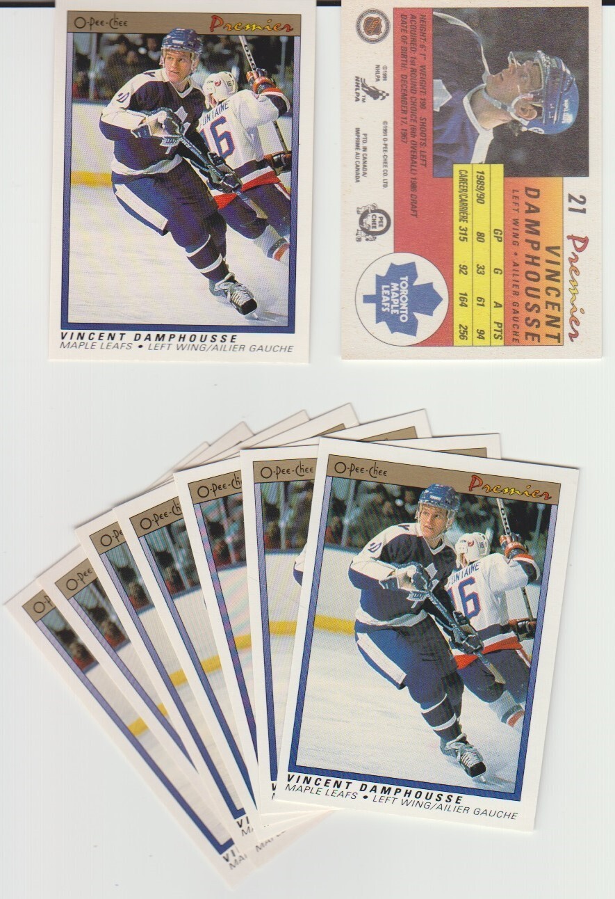 Vincent Damphousse 1990-91 O-Pee-Chee Premier #21, Toronto Maple Leafs