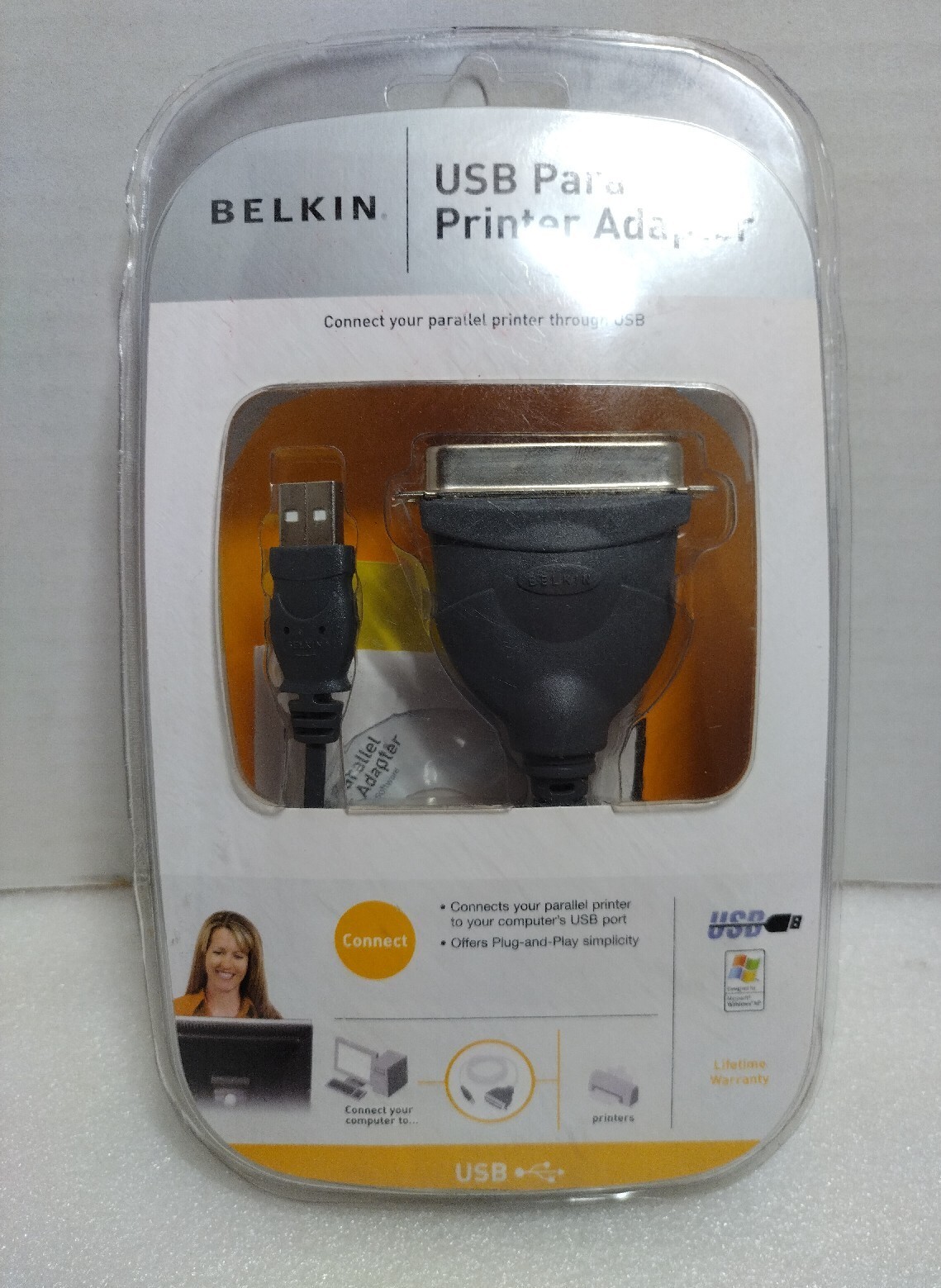 Belkin USB to Parallel Printer Adapter Model F5U002v1 for sale online