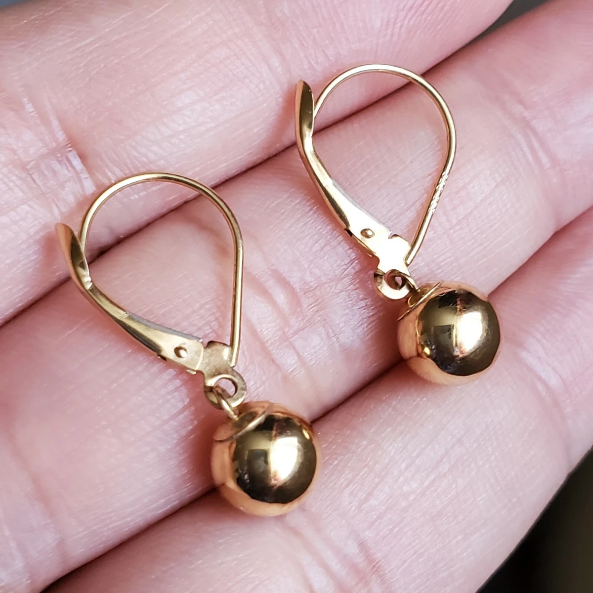 Share more than 85 gold ball drop leverback earrings super hot
