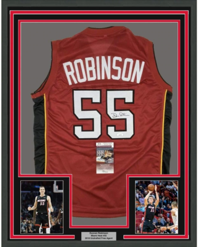 FRAMED Autographed/Signed DUNCAN ROBINSON 33x42 Miami Red Jersey JSA COA Auto - Picture 1 of 2
