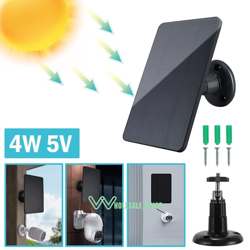Panel Solar 4W 5V Para Cámaras De Seguridad - Compatible Con Arlo, Ring, Blink, IP65 Impermeable