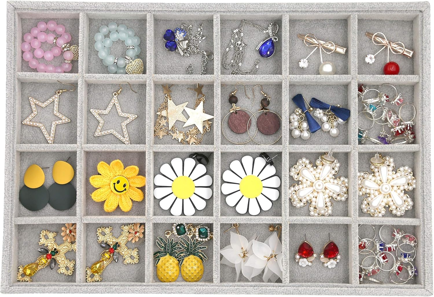 Jewelry Organizer Stackable Earring Tray Drawer Inserts Large Drawer Jewelry Org