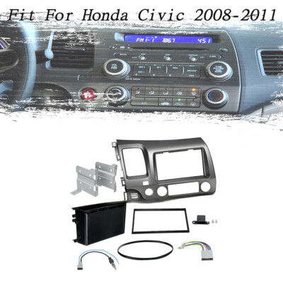New Fascia Stereo Radio Bezel Panel Frame Trim 2 Din For Honda Civic 2008-2011