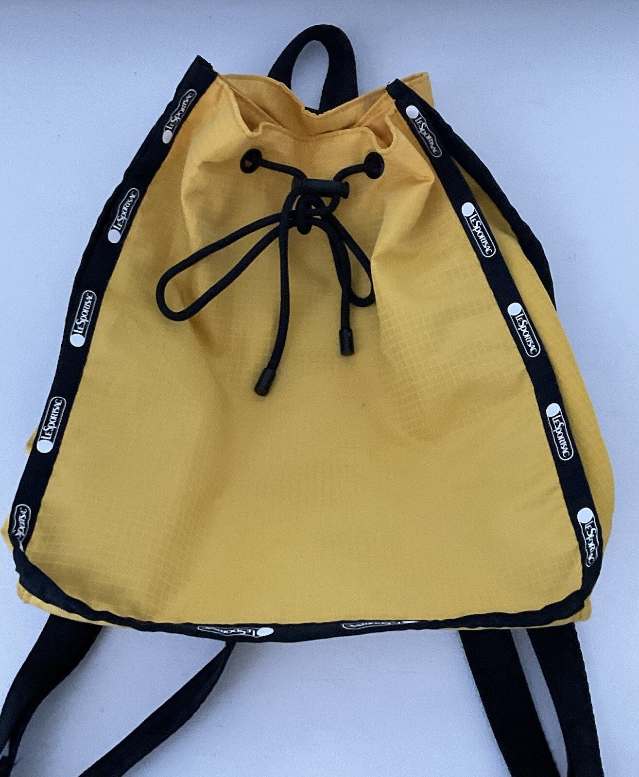 LeSportsac drawstring backpack bag, small, yellow… - image 1