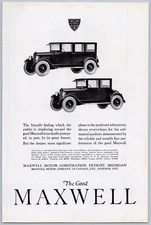 1922 Maxwell Motor Corp Vintage Auto Ad Detroit Michigan Good Fine Performance
