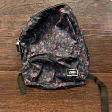 Vans Off The Wall Classic Realm Womens Black Floral Adjustable Strap Backpack