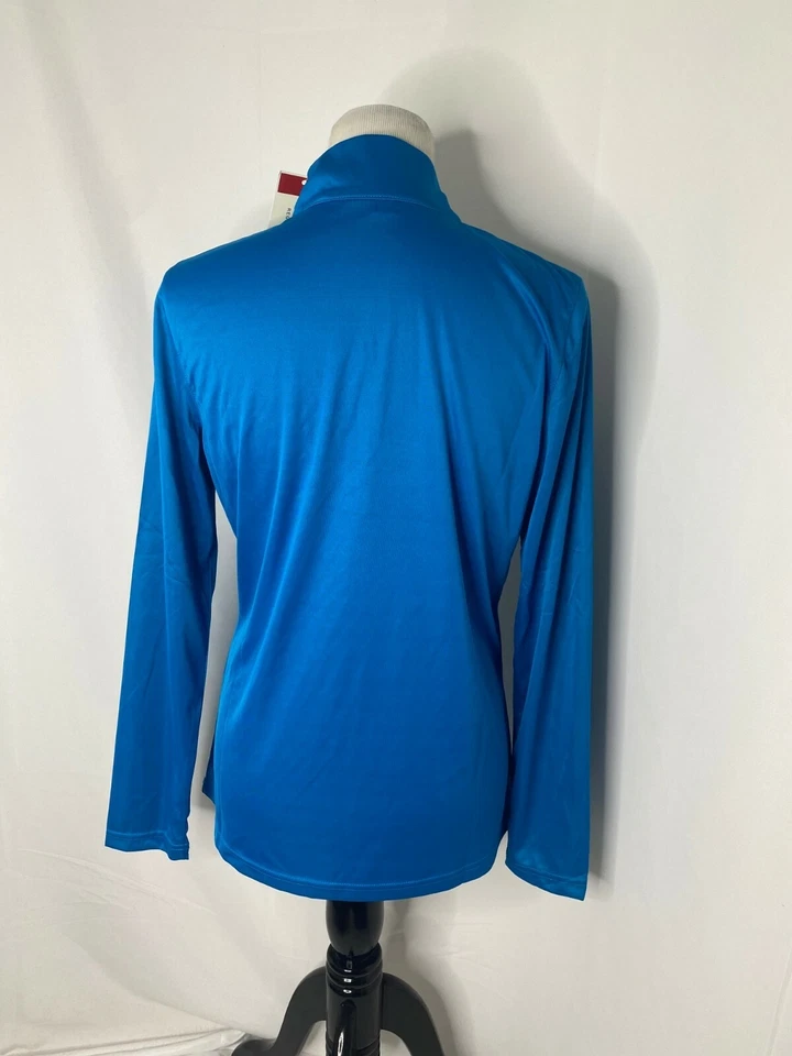 Camisa camarilla para mujer azul medio NFHS NIAAA fútbol media cremallera manga larga atlética Foto 4 de 4