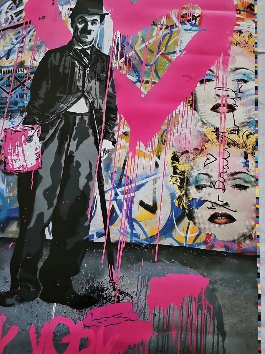 Mr Brainwash Charlie Chaplin in New York Madonna 24 x 36 Poster