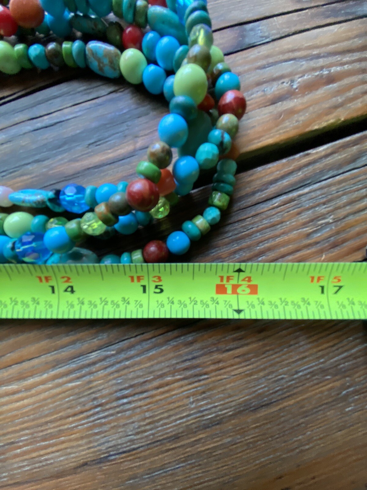 Rocki Gorman Glitter Rocks Long Turquoise Multi-Stone Beaded Necklace ...