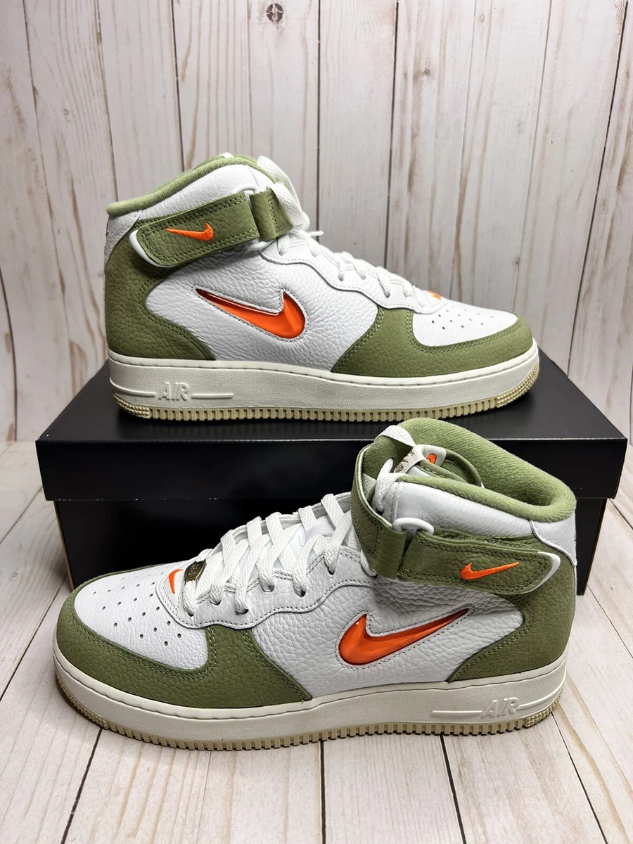 Nike Air Force 1 '07 LV8 Mid Sneakers in Green and White