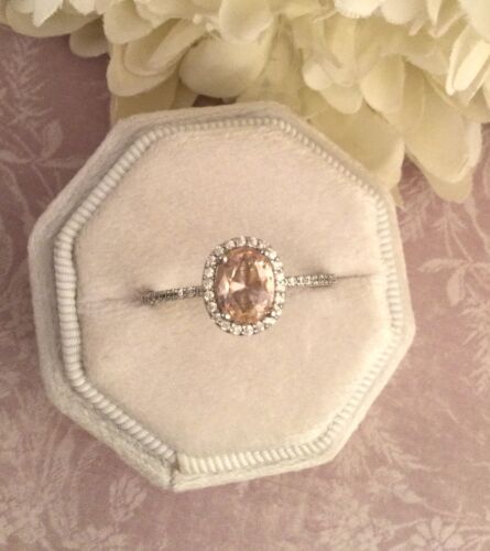 Vintage Jewellery Gold Ring Champagne and White Sapphires Antique Deco Jewelry U - Picture 2 of 9