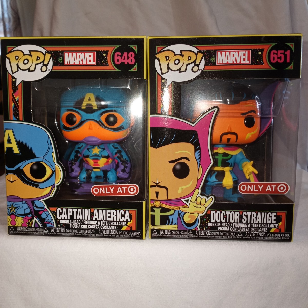 Funko Pop Captain America Dr Strange Target Exclusive Black Light Marvel  New (2) | eBay