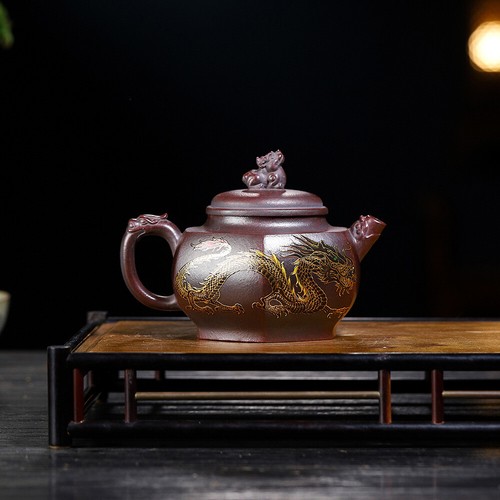 Dragon Color-changing Nature Zisha Teapot Make Tea Pot Chinese Tea Set Handmade - Picture 5 of 8
