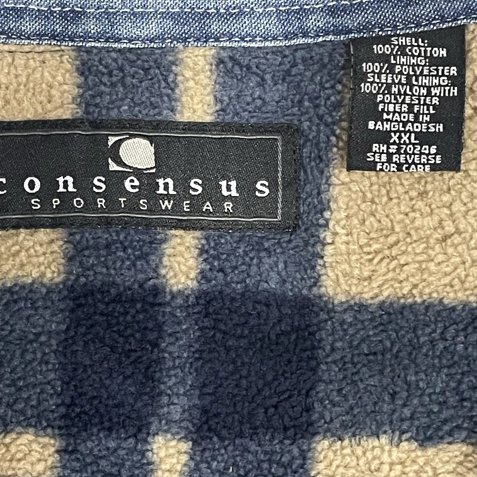 Chaqueta de mezclilla con botones forrada de lana Consensus bolsillos talla XXL Foto 3 de 4