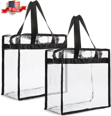 2 Pack Clear Stadium Approved Bags - 12x6x12 Large Transparent