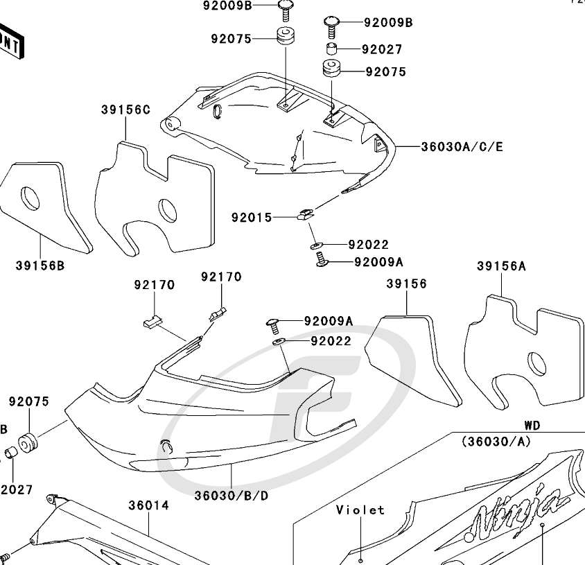 GENUINE KAWASAKI L/H REAR SIDE COVER PAD 39156-1397 XZ900 GENUINE KAWASAKI L/H REAR SIDE COVER PAD 39156-1397 XZ900