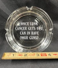 DEEP CARVED GLASS ASHTRAY for your CHAIN SMOKING FRIEND