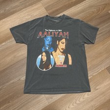 Aaliyah Gray Graphic Tee Shirt Princess Of R  B One In A Million Size Large