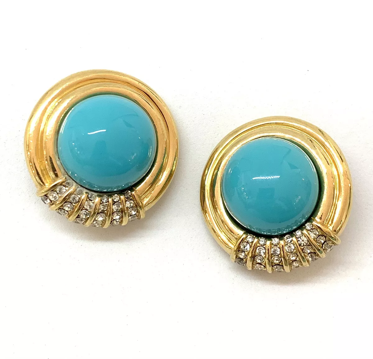 Turquoise cabochon shop earrings