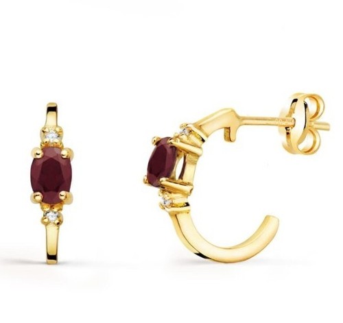 Boucles D'oreilles En Or 18K 750 Mls - Anneau Avec Perle Intérieure 9mm, Neuf