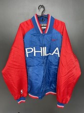 VINTAGE PHILADELPHIA 76ERS NBA BASKETBALL JACKET BOMBER NIKE SIZE L ADULT