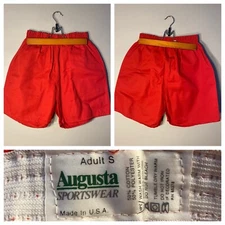 Vintage Augusta Sportswear Red Gym Shorts 70s 80s Made in USA 50/50 deadstock 