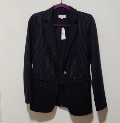 NWT Loft Long Pinstripe Knit Modern Blazer size