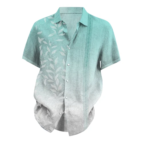 Men's Short Sleeve Button-Up Casual Cuban Guayabera Beach Wedding Dress Shirt - Picture 19 of 36