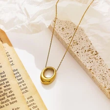 Golden Aura Pendant Necklace | Modern & Minimalist