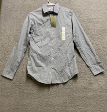 Goodfellow  Co Standard Fit Checkered Long Sleeve Button Down Shirt Gray Small