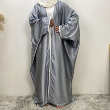 Dubai Women Abaya Robe Open Kimono Muslim Kaftan Maxi Dress Loose Ramadan Gown