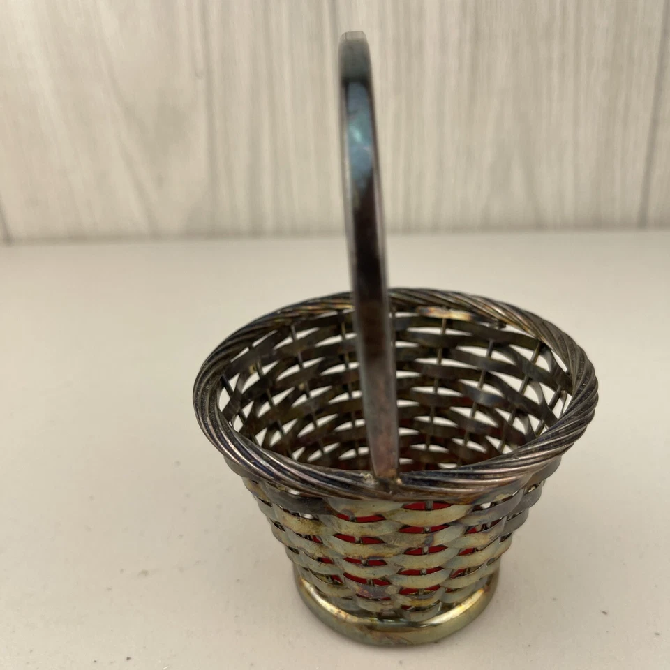 Plato de plata Newport cesta de Pascua decoración de primavera plato de baratija 5" hermosa pátina Foto 4 de 4