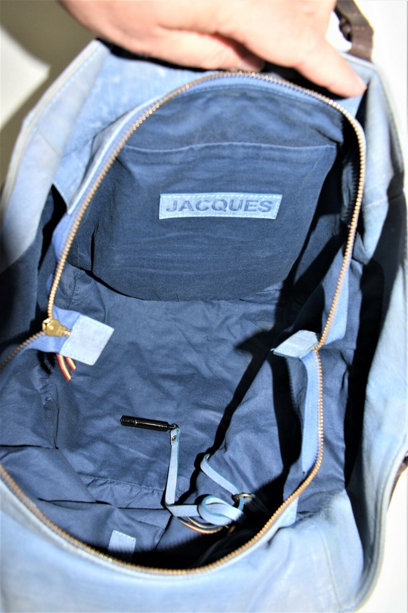 Sac Jérôme Dreyfuss 'JACQUES' En Cuir Imprimé Jeans Bleu - Taille Moyen - Occasion Très Bon état
