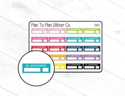 1340~~Doctor Appointment Quarter Box Planner Stickers. | eBay