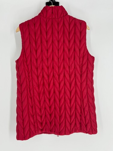 Coldwater Creek Red Quilted Full Zip-Up Vest Women's Size Medium 10-12 - Picture 4 of 7