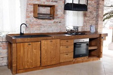 Cucina + scolapiatti VENEZIA LIDO INDUSTRIAL legno NO elettrodomestici SU MISURA