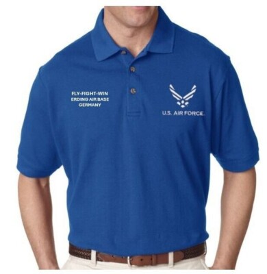 ERDING AIR BASE* GERMANY*POLO &SWEATSHIRT EMBROIDERED.OFFICIALLY LICENSED