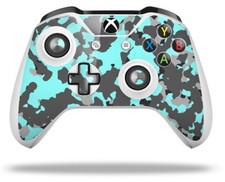 Skin for XBOX One S X Controller Old School Camouflage Camo Neon Teal