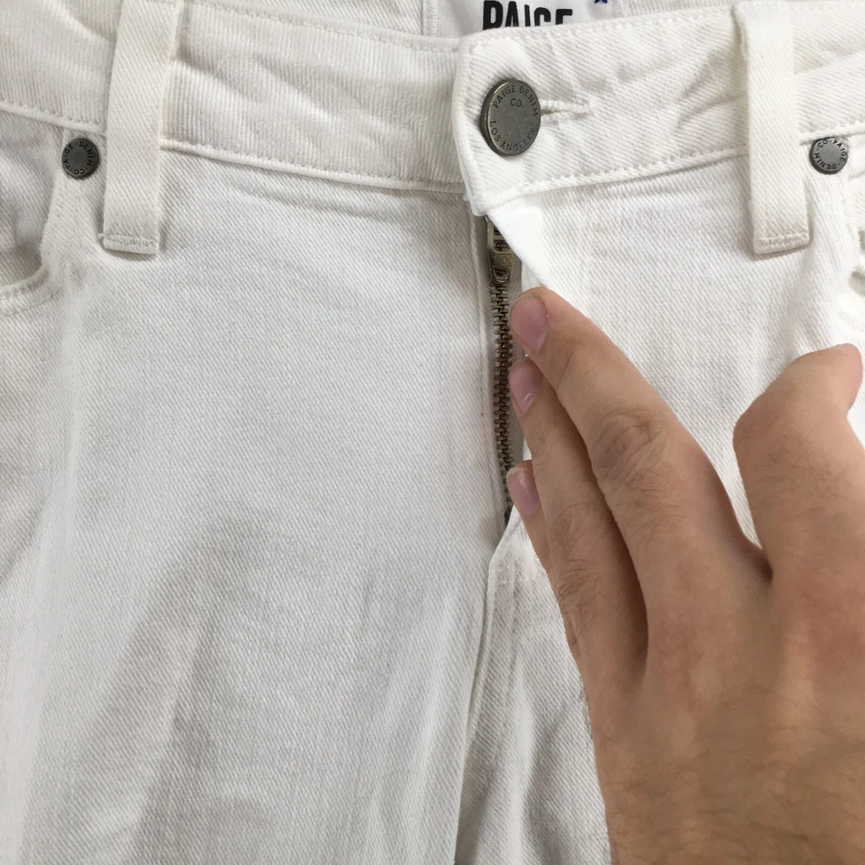 Jeans skinny feminino Paige Jimmy Jimmy 29 (real 34x29,5) jeans branco cintura média - Imagem 3 de 4